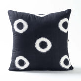 Ikat Cushion Cover – Black Base with White Spot 18x18 - Eyaas